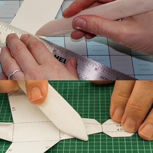 VENCINK Genuine Bone Folder Scoring Folding Creasing Origami Paper Creaser Crafting Tool for DIY Handmade Leather Burnishing, Bookbinding, Scrapbooking, Paper Cards Crafts (100% Cattle Bone) thumbnail 4