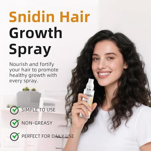 Snidin Hair Growth Spray, With Rosemary Oil and Biotin, Non-Greasy, Helps Prevent Hair Thinning & Hair Loss, for Scalp, 60ml Bottle thumbnail 7