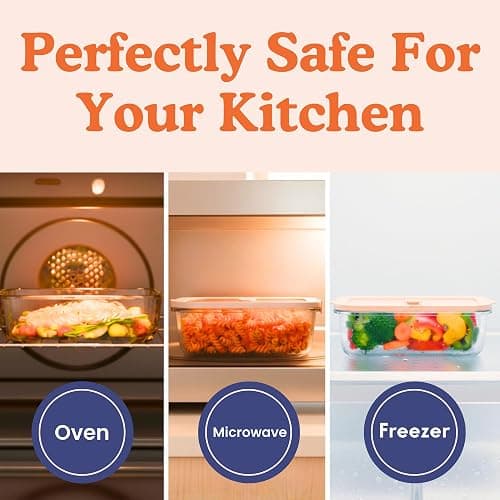 Ziruma Non-Toxic 1.5 cup Glass Food Storage Containers with Lids - Overnight Oats, Plastic Free Meal Prep, Reusable, Airtight, Microwave and Freezer Safe, 4 Pack thumbnail 7