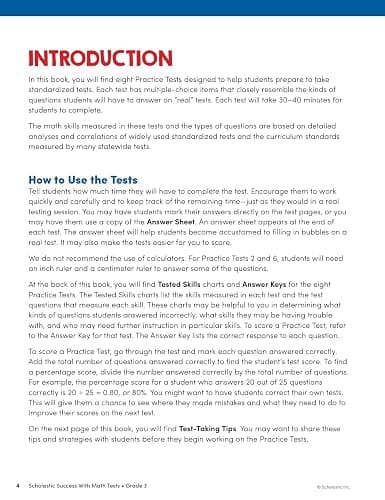 Scholastic Success with Math Tests Grade 3 Workbook thumbnail 3