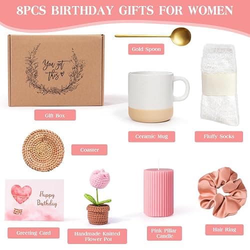 Birthday Gifts for Women, Happy Birthday Gift Basket for Women, Unique Woman Birthdays Gift Box for Her Mom Sister Wife Girlfriend Coworker Bestie Female Friendship Best Friend Employee Gifts Ideas thumbnail 2