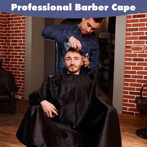 5 Pcs Hair Cape For Haircuts Waterproof Professional Hair Cutting Cape 59" X 47" Black Barber Capes With Adjustable Snap Closure Large Size Salon Capes Men Women Hairstylist Clients Coloring Styling thumbnail 5