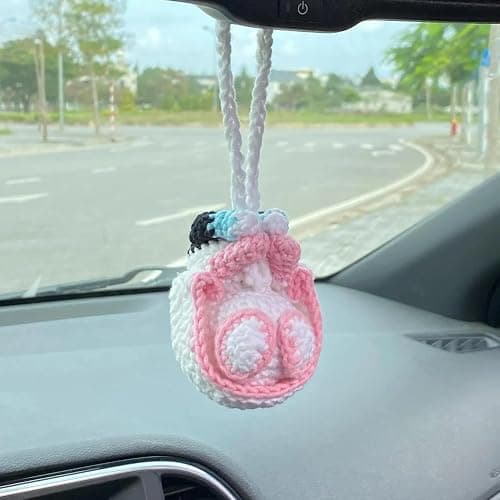 Crochet Spider Hanging Ornament, Cute Hero Rearview Mirror Decoration, Handmade Spider Amigurumi Plush, Car Charm Gift for Him or Her, Funny Car Accessory thumbnail 6