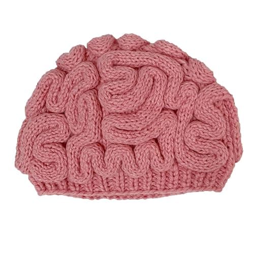 BIBITIME Unisex Handmade Knitted Brain Beanie Cap Halloween Hat - Image 1