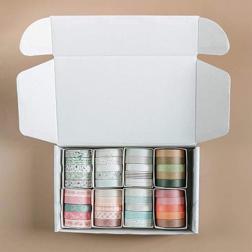 Knaid 40 Rolls of Slim Washi Tape Gift Box Set, Decorative Paper Tapes 10 mm Wide for Scrapbooking, DIY Arts and Crafts, Bullet Journal, Planner, Junk Journal, Notebooks (Pastel) thumbnail 7