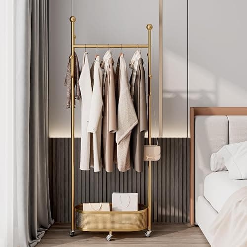 Multifunctional coat rack with storage basket 360° movable rotation｜Bedroom and living room storage artifact｜Hanging clothes/hats/bags/scarves｜Space-saving and stylish home｜Home essential thumbnail 8