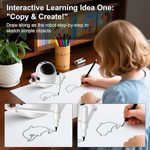 Drawing Robot for Kids Educational Toys, Robot Toys Creative Drawing Learning Kit with 150 Word Cards, Gift for Girls and Boys 4 5 6 7 8 Years Old thumbnail 2