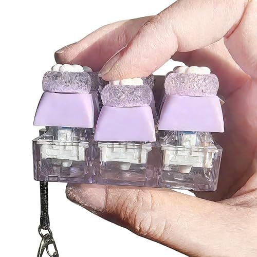 HYuMCCyhT Sound Keyboard Fidget Toy,Fidget Keyboard for Stress Relief, Sound Keyboard Fidget Clicker for Office, School, Travel, Anxiety Keyboard Keychain Gift (Purple Candy) thumbnail 4