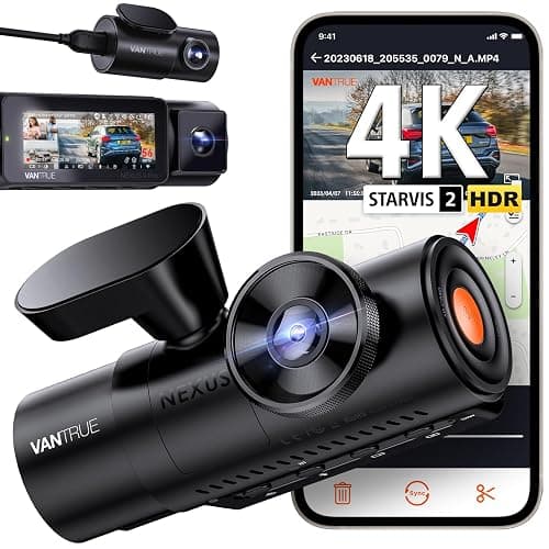 VANTRUE N4 Pro 3 HDR 4K+ 1080P+ 1080P STARVIS 2 Dashcam Auto, 5G WiFi PlatePix™ Dash Cam GPS 360° Puffer Parküberwachung Auto Kamera, IR Nachtsicht, Sprachbefehl, Privatsphäremodi, 2.45” 1TB Max - Image 1