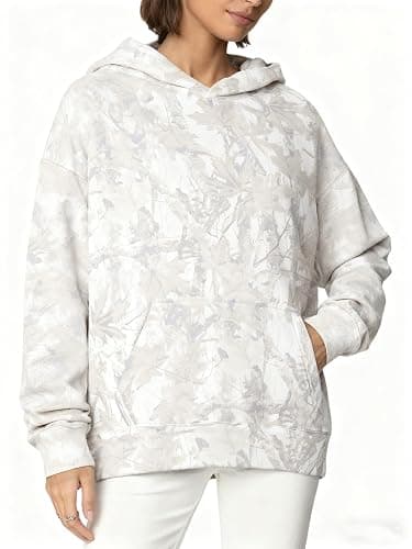 Dsewpaur Camo Hoodie For Women Oversized Long Sleeve Drop Shoulder Fleece Hooded Sweatshirt Pullover With Pocket Outfits thumbnail 5