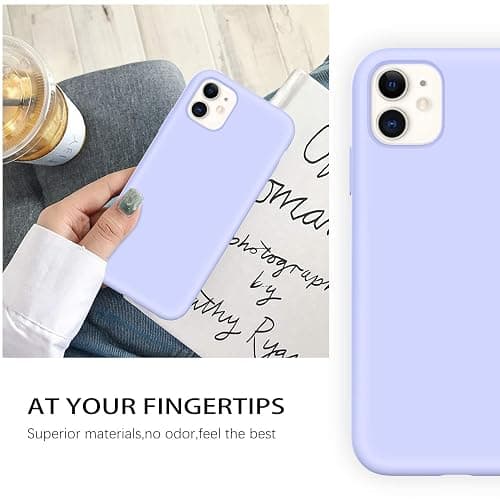 DUEDUE for iPhone 11 Case Liquid Silicone Slim Cover with Microfiber Lining Shockproof Protective Phone Case for iPhone 11 6.1 inch Light Purple thumbnail 2