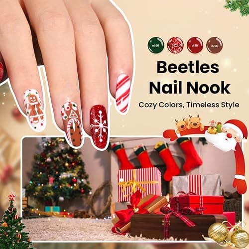 Beetles Gel Nail Polish Gift Set– Christmas Kaleidoscope 100 Vibrant Colors with Base & Top Coats Glitter Matte Glossy Finishes Cat Eye Pearl Nail Polish Nail Art Gift for Women Salon Home DIY Use thumbnail 5