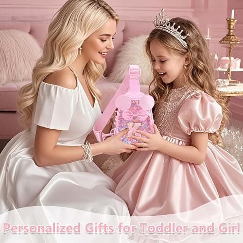 Initial Sling Bag for Girls - 2-7 Year Old Girl Birthday Gifts, Clear Letter Small Crossbody Bag Purses Toddler Kid Gifts Stuff Pink Z thumbnail 5