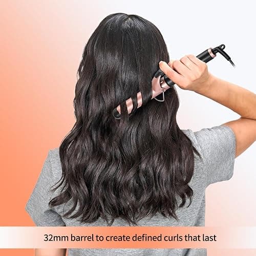 Curling Iron 1.25 inch, Haglater Hair Curler Quick Heating Curling Wand for Long Hair, Ceramic Barrel Curling Tongs with 2 Temperature thumbnail 3