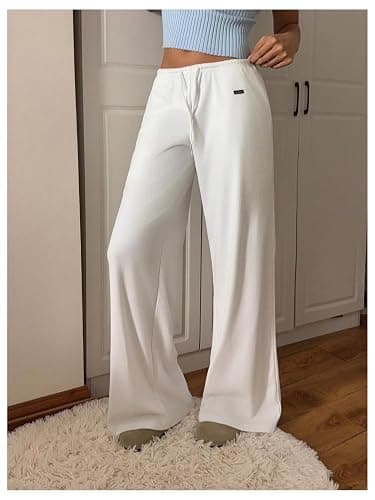 SOLY HUX Women's Drawstring Sweatpants Low Rise Baggy Wide Leg Pants with Pockets thumbnail 2
