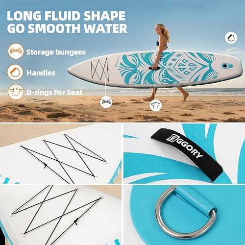 Inflatable Paddle Board,Stand Up Paddle Board Set, Extra Wide SUP Board with Removable Fin, Floating Paddle, Hand Pump, Waterproof Phone Pouch,Traveling Board thumbnail 4