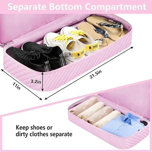 ITIEZY Weekender Bag for Women 21.5" Travel Duffel Large Carry On Bag 3PCS | Nylon Duffel Bag with Waterproof Shoe Compartment, Crossbody Bag and Toiletry Bag, Travel Weekend Hospital Overnight Gym Bag thumbnail 3