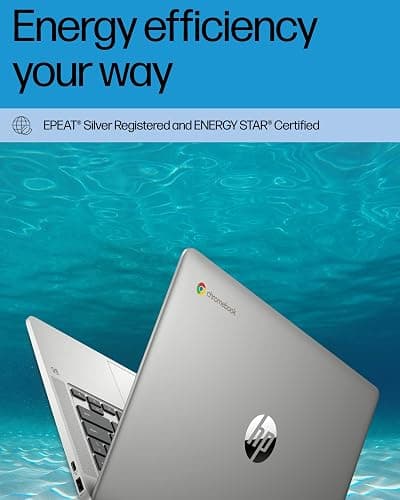 HP Chromebook 14 Laptop, Intel Celeron N4120, 4 GB RAM, 64 GB eMMC, 14" HD Display, Chrome OS, Thin Design, 4K Graphics, Long Battery Life, Ash Gray Keyboard (14a-na0226nr, 2022, Mineral Silver) thumbnail 6