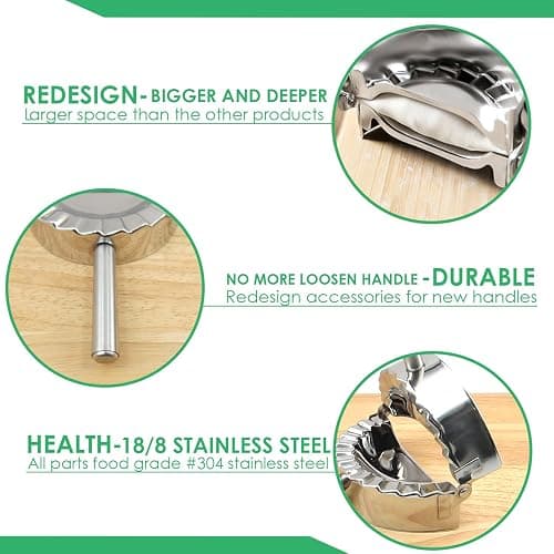 Best Utensils Stainless Steel Ravioli Mold Pierogi Dumpling Maker Wrapper Pastry Dough Cutter Kitchen Accessories (L: 4.5 inch) thumbnail 7