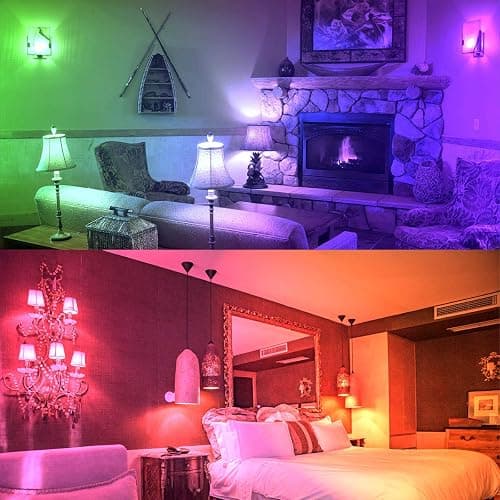 ILC Color Changing LED Light Bulbs, 70W Equivalent, 2700K Warm White A19 E26 Screw Edison Base RGBW Dimmable - 12 Color Choices - Timing Infrared Remote Control Included (2 Pack) thumbnail 2