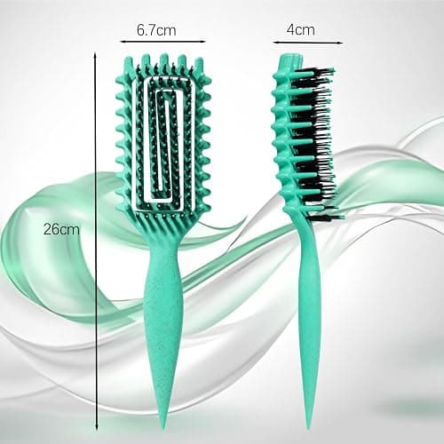 Evercomb Curl Defining Brush for Curly Hair - Detangling & Styling with Lightweight Ergonomic Nylon Bristles, Enhance Curls, Reduce Frizz/Breakage for Women (Green 1Pcs) thumbnail 4