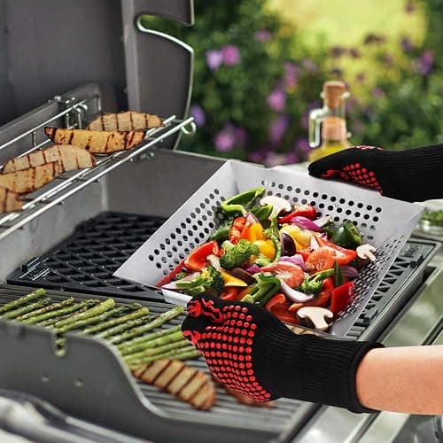 3 Pack Grill Baskets for Outdoor Grill, Heavy Duty Stainless Steel Vegetable Grill Basket, Grilling Basket for Veggies, Grilling Accessories for All Grills & Smokers - Grilling Gifts for Men thumbnail 2