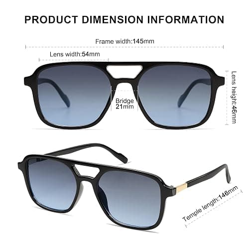 SOJOS Retro Aviator Sunglasses for Women Men,Trendy Rectangle Womens Mens Shades Sun Glasses SJ2202 thumbnail 5