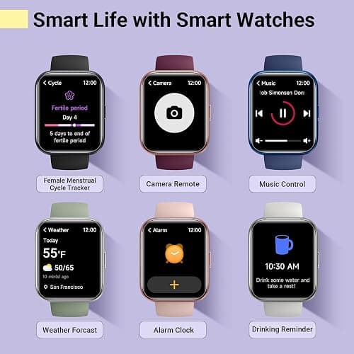 Smartwatch for Women, Compatible with Android & iPhone, 1.8'' Fitness Tracker Watch with Alexa, Call & Notification Alerts, Heart Rate & Sleep Monitor, 120 Sports Modes, Waterproof Watch for Women thumbnail 6