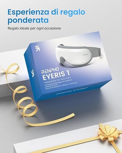 RENPHO Eyeris 1 - Massaggiatore per gli occhi con riscaldamento, Maschera occhi con musica Bluetooth per l'emicrania, Relax e affaticamento occhi, Massaggiatore riscaldato per occhi e viso thumbnail 7
