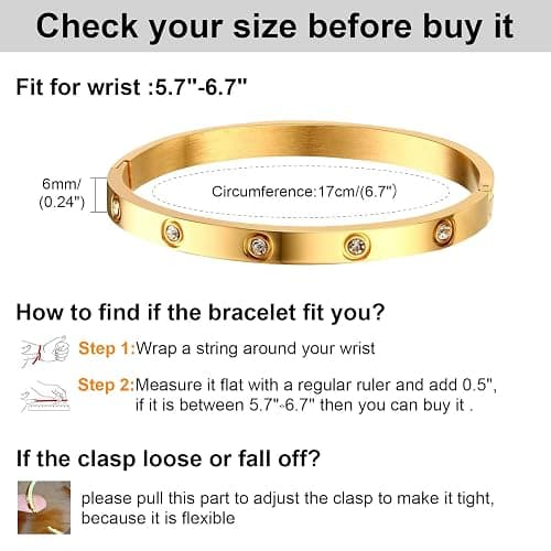 MPRAINBOW Gold Bracelets for Women, 2Pcs 18K Gold Plated Cubic Zirconia Bangle Crystal Friendship Bracelet Jewelry,Wedding Party Christmas Birthday Gifts for Her Girlfriend Sister Daughter thumbnail 2