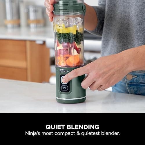 Ninja Blast Portable Blender, 530ml, Leakproof Lid & Sip Spout, Powerful Cordless Mini Blender, Rechargeable, Portable Smoothies, Protein Shakes, Blends Ice & Frozen Fruit, Forest Green, BC151UKEM thumbnail 8