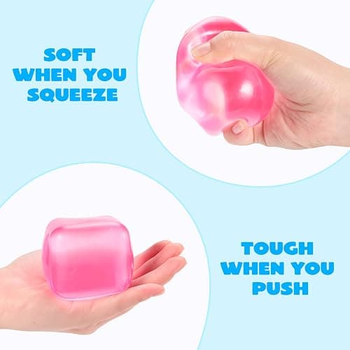 JOYIN 4 Pack Clear Stress Cube, 2'' High Density Cube Toy, Slow Rising Sensory Squishy Toys for Adults, Birthday Gifts, Party Favors, Classroom Prizes thumbnail 4