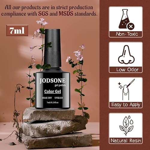 JODSONE 32 Color Gel Nail Polish Kit Soak OFF Base Coat and Top Coat Nail Gel Polish Love Manicure DIY at Home Happy Experience thumbnail 6