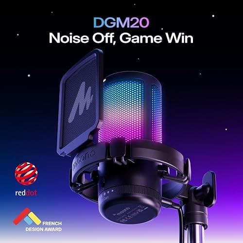 MAONO Gaming USB Microphone, Noise Cancellation Condenser mic with Mute, Gain, Monitoring, Boom Arm for Streaming, Podcast, Vocal, Twitch, YouTube, Discord, PC, Computer, PS4, PS5, Mac, DGM20S thumbnail 2