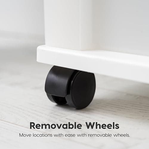 IRIS USA Plastic Drawer Storage Organizer Rolling Cart, with Wheels Casters, 3-Drawers, for Art Craft Supplies Bathroom Dorm Bedroom Laundry Room, Wide, White thumbnail 6
