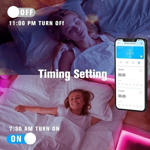 DAYBETTER LED Strip Lights 200ft 2 Rolls 100ft, RGB Color Changing Light Strips with Remote & 24V Power Supply, Indoor Decor Lights for Bedroom Desk Room, Birthday Gifts for Girls Boys thumbnail 3