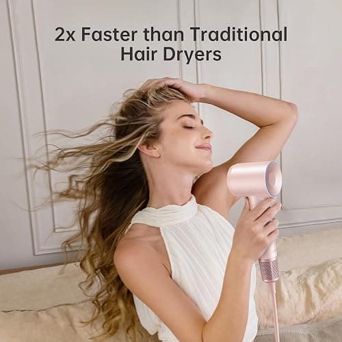 Laifen Hair Dryer, Negative Ionic Blow Dryer with 110, 000 RPM Brushless Motor for Fast Drying, High-Speed Low Noise Thermo-Control Hairdryer with Magnetic Nozzle, for Home, Travel(Cherry Pink) thumbnail 2