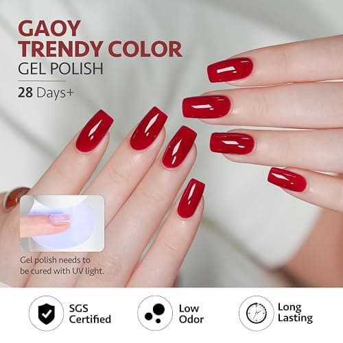 GAOY 42 Pcs Gel Nail Polish Kit, Black White Jelly Nude Pearl Glitter Colors All Seasons Gel Nail Polish Set with Glossy & Matte Top Coat and Base Coat for Salon and DIY Manicure at Home thumbnail 5