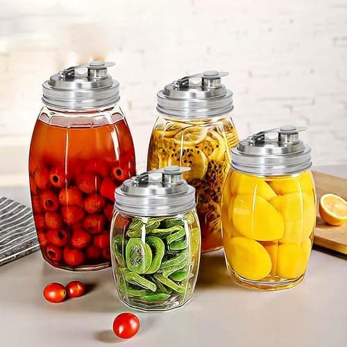 Mason Jar Pour Spout Lid Stainless Steel,Pour Spout Flip Cap Lids for Mason Jars,No Rust Leaking Proof for Home Brewing Fruit Fermenting Drinks Airtight(2PCS) (Regular Mouth) thumbnail 2
