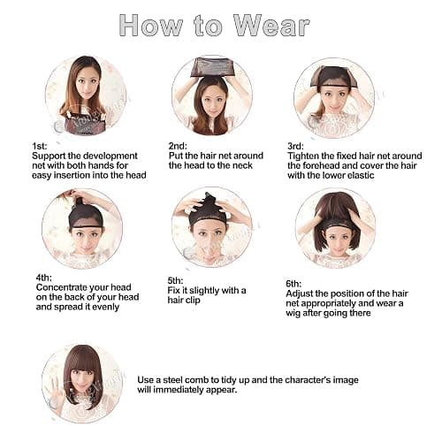 XiongXiongLe Halloween High Ponytail Red Long Synthetic Hair Adult Cosplay Wig with Bangs Anime Women Costume Red Wigs 15.7" + Wig Cap for Adult Women Cos Role Party Christmas Comic Con Manga thumbnail 7