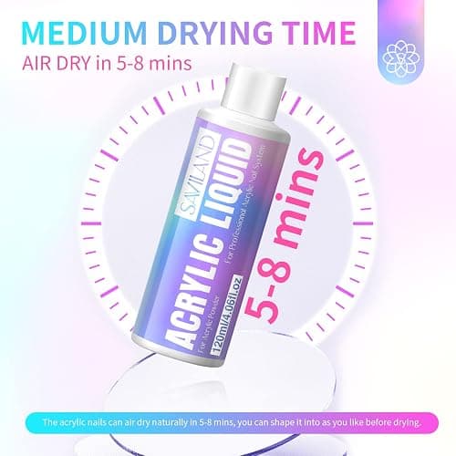 Saviland 120ml Monomer for Acrylic Nails – Acrylic Liquid Monomer for Acrylic Powder Non-Yellowing MMA-Free Formula Acrylic Monomer Liquid for Acrylic Nails Application Nail Extension & Nail Carving thumbnail 4