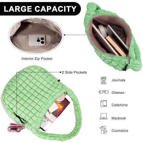 GASSDA Puffer Tote Bag for Women Large Quilted Puffy Lightweight Carryall Crossbody Tote Bag for Women thumbnail 4