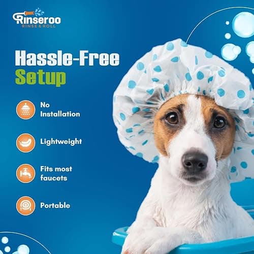 Rinseroo: Slip-On Tub Hose – As Seen on Shark Tank – 5ft Flex Bathtub Faucet Sprayer – Easy Rinse for Pets, Hair & Cleaning – No Installation Needed – Fits Faucets Up to 3” Wide – Mess-Free & Portable thumbnail 4