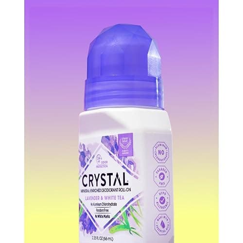 Crystal Mineral Deodorant Roll-On, Lavender & White Tea, Purple, 2.25 Fl Oz thumbnail 4