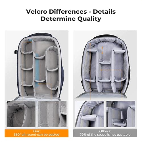 K&F CONCEPT Camera Backpack,Hardshell Photography DSLR Camera Bag with 15-15.6 Inch Laptop Compartment Waterproof Hard Shell Camera Case Compatible with Canon/Nikon/Sony/DJI Mavic Drone thumbnail 8
