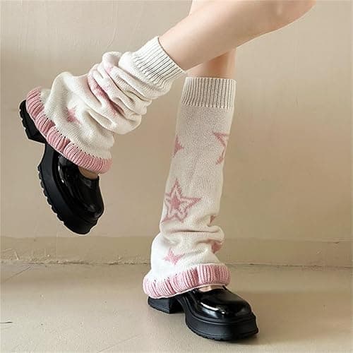 Twfsgirl Goth Y2k Leg Warmers for Women Rave Hippie Alt Emo Knit Grunge Winter thumbnail 4