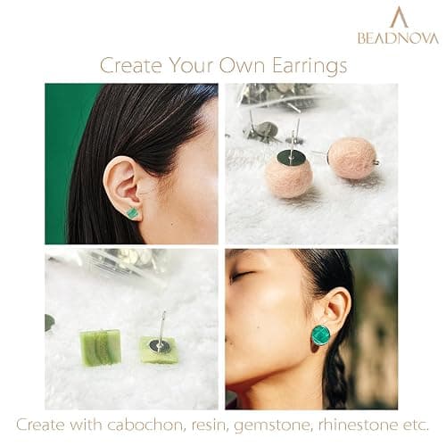 BEADNOVA Stud Earring Posts 720pcs 8mm Stainless Steel Hypoallergenic Earring Posts and Backs Rubber and Stainless Steel Backs Ear Studs for Jewelry Making (8mm, Total 720pcs) thumbnail 5