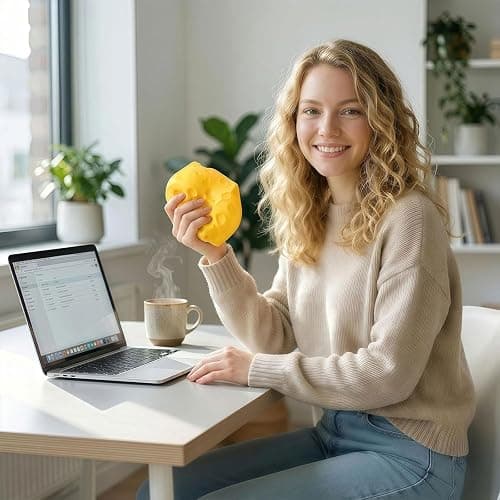 Giant Cheese Squishy – Slow Rising Sensory Fidget Toy, Jumbo Squeeze Cheese Cube for Stress Relief, Soft Hand Squeeze Toys, Portable Calming Gift for Adults Office Desk (Medium-2.96") thumbnail 7