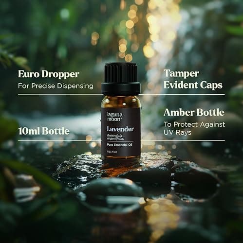 Lagunamoon Essential Oils Set - Top 6 Blends for Diffusers, Home Care, Candle Making Scents, Fragrance, Aromatherapy, Humidifiers, Gifts - Peppermint, Tea Tree, Lavender, Eucalyptus, Orange (10mL) thumbnail 5