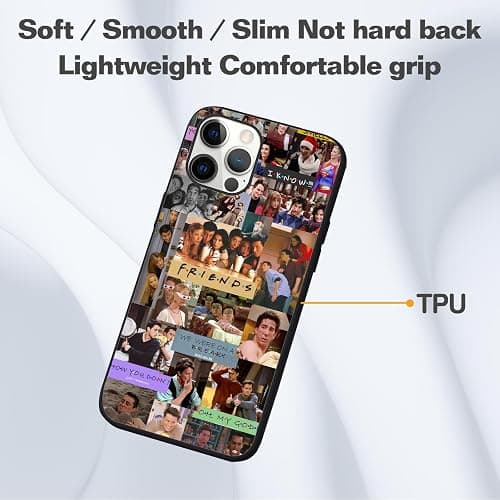 CHENQIAOHU Compatible with iPhone 14 Pro Max Case, Design Unique Pattern Soft TPU Bumper Slim Protective Case for Men Women Girl Boy(Trendy-Friends-4) thumbnail 3